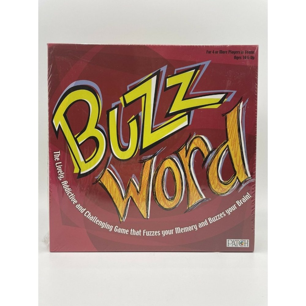 BUZZ WORD Family Friendly Word Play Board Game 4 Or More Players 2003 Patch